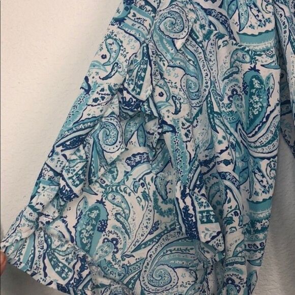 Altar’d State Paisley Off Shoulder Ruffle Sleeve 20A - Picture 2 of 5